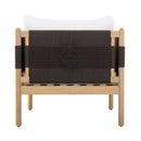 Outdoor Acacia Wood Club Chair with Diamond Rope Weave & Cushions, Light Teak
