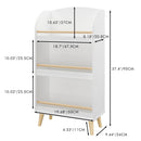 Bookshelf 3 Tier Book Organizer With Toy Storage - White