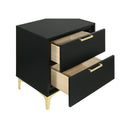 2 Drawer Rectangular Nightstand - Black by HouseOfZazla