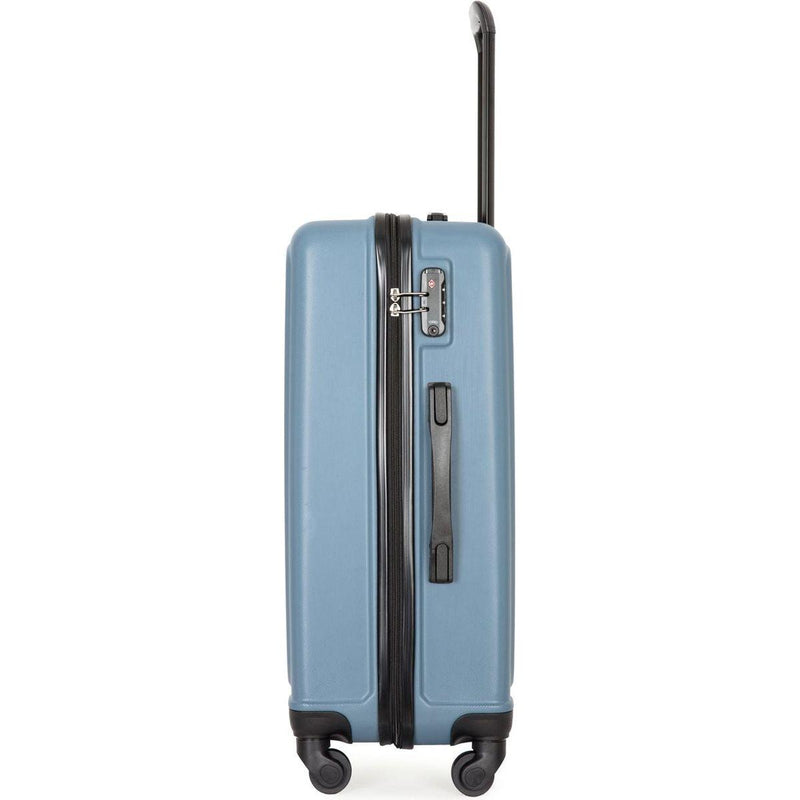 3 Piece Luggage Sets ABS Lightweight Suitcase with Two Hooks, Spinner Wheels, TSA Lock, (20/24/28) Blue