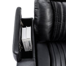 270° Power Swivel Recliner Home Theater Chair With Hidden Arm Storage, LED Light, Cup Holder, And Tray Table by HouseOfZazla