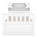 Captain Platform Bed Frame With Storage Bookcases, Shelves, And 4 Drawers by HouseOfZazla