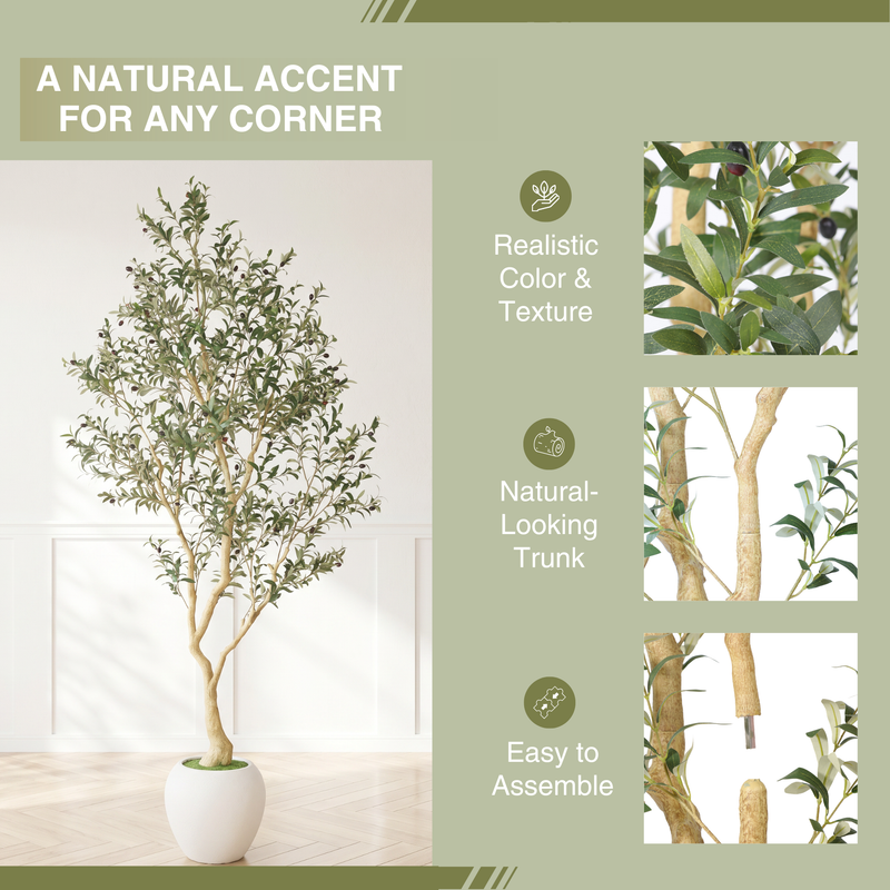 8.2FT Artificial Olive Tree With Big Decorative, photo 5 of 8