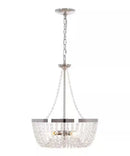 Alsy 16"W 4-Lights Bling Polished Nickel Pendant Chandelier with Crystal Glass Beads by LampsUSA