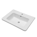 Rectangular Single Vanity Top With 1 Faucet Hole And Overflow, 28 X 19" - White by HouseOfZazla