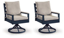 East Beach - Swivel Chair With Cushion (Set of 2) - Blue by Unique Piece Furniture