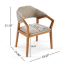 Indoor Upholstered Dining Chair Set of 2 - Oatmeal / Teak by HouseOfZazla
