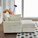 Comfy Oversized Chaise Lounge Chair With Ottoman And Storage by Unique Piece Furniture