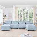 Stylish Sofa With Ottoman And Lumbar Pillows, Ergonomic Design
