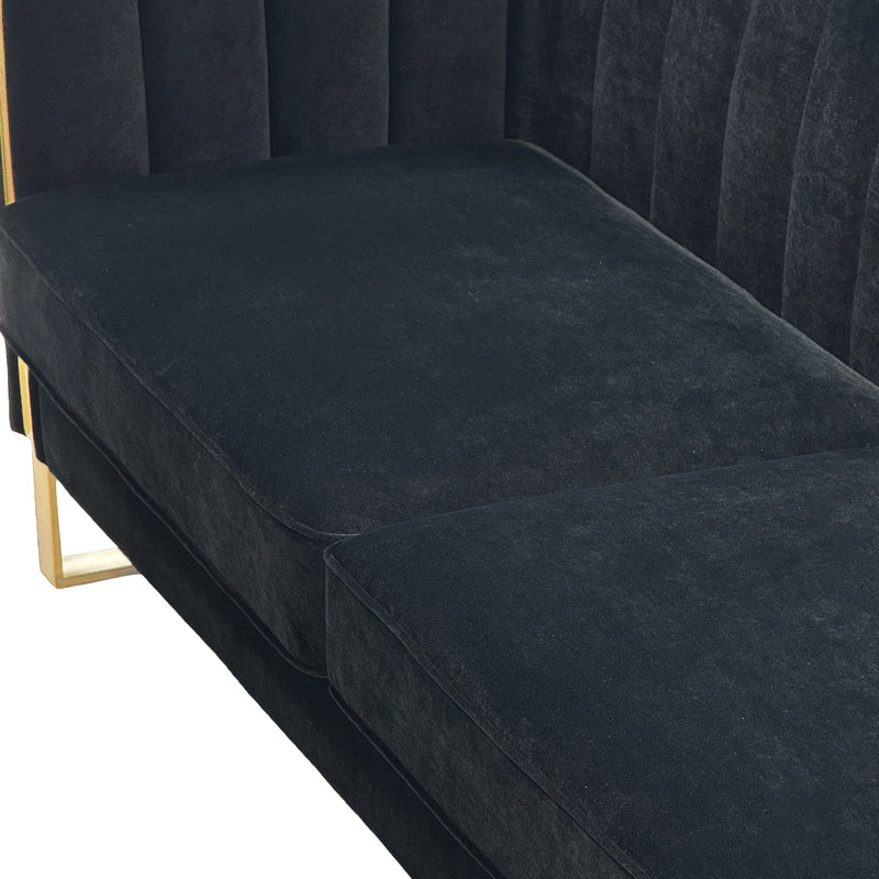 Black Velvet 2 Piece Sofa Set, photo 10 of 10