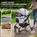 4-Wheel Foldable Pet Stroller for Dogs and Cats