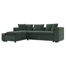 Modern L Shaped Sectional Sofa With Upholstery And Wooden Storage by HouseOfZazla