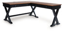 Wildenauer - 4 Pc. - Home Office Desk And Return, Swivel Desk Chair, Bookcase - Brown / Black