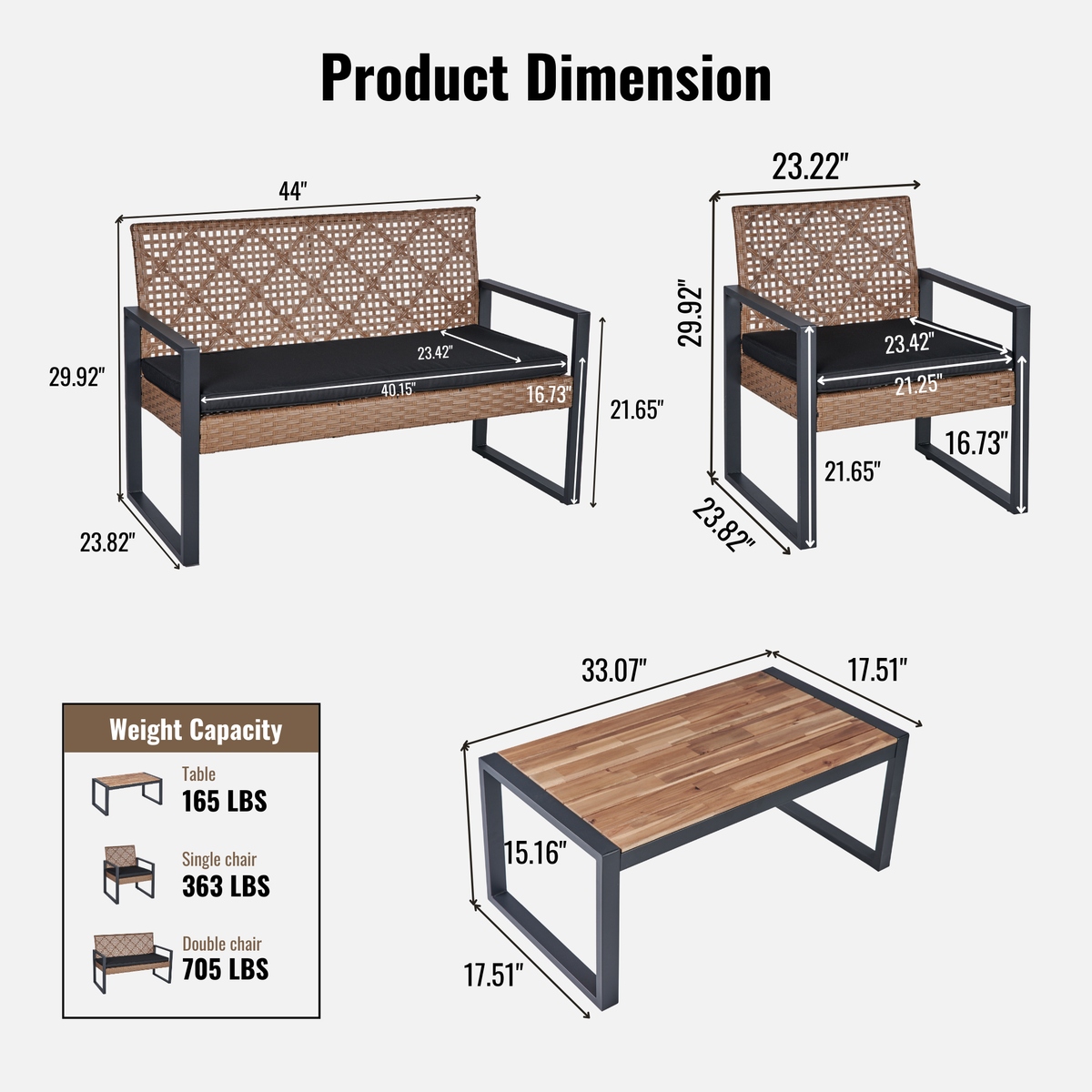 4-Piece Patio Furniture Set, photo 4 of 10