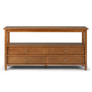 Warm Shaker - Wide Console Sofa Table - Light Golden Brown