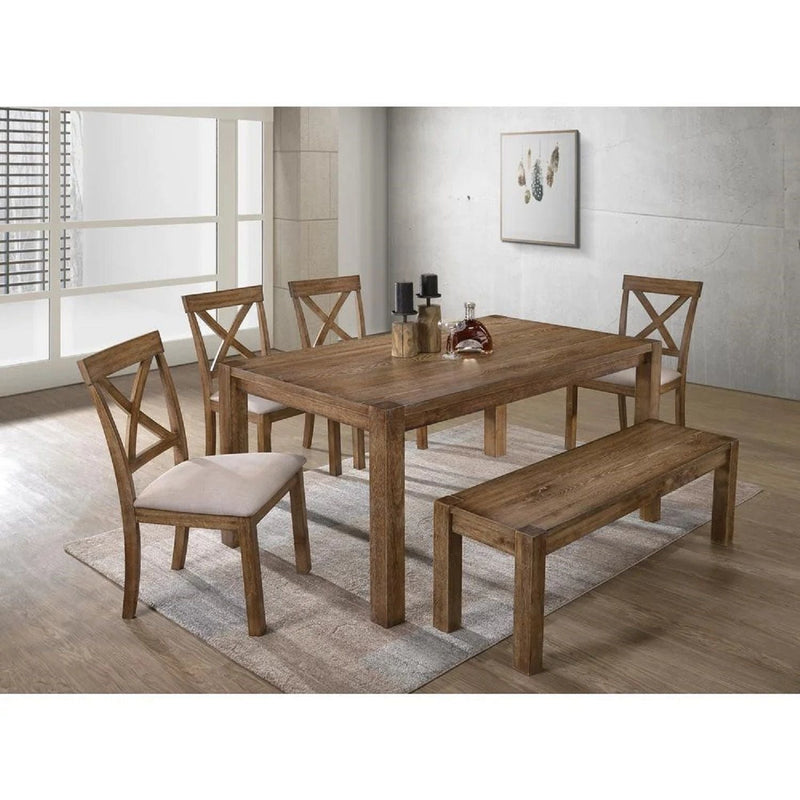 Dining Set With Table, Bench And 4 Chairs - Oak, photo 3 of 8