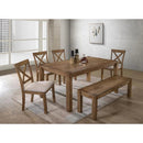 Dining Chair With Open X Back (Set of 2) - Brown / Beige by HouseOfZazla