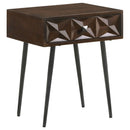 Gibson - Coffee 1 Drawer Rectangular Side Table With Angled Legs - Coffee by HouseOfZazla