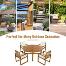 5 Piece Outdoor Patio Dining Set With 4 Armchairs And Table - Beige by HouseOfZazla