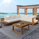 Outdoor 4pc Acacia Wood Sectional Patio Sofa Set by HouseOfZazla