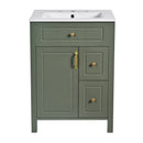 Elegant Bathroom Vanity With Ceramic Sink, Soft Close Doors And Drawers, Double Storage Racks by HouseOfZazla