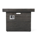 Anchorage Wood Square Fire Pit 40,000 BTU - Gray