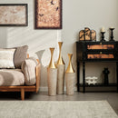 Floor Metal Vase Modern Style Decoration Home Woven Pattern Metal Vase 3 Piece Set Gorgeous Home Decoration Large Glazed Metal Vase - Champagne