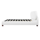 Cream-Colored Boucle Upholstered Bed with Rubber Wood Foot, King by HouseOfZazla