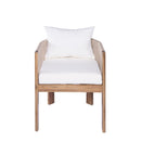 Matera - Patio Dining Chair (Set of 2) With Wraparound Back And Removable Cushion Cover - Teak / Beige