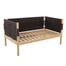 Outdoor Acacia Wood Loveseat with Diamond Rope Weave & Cushions, Light Teak by HouseOfZazla