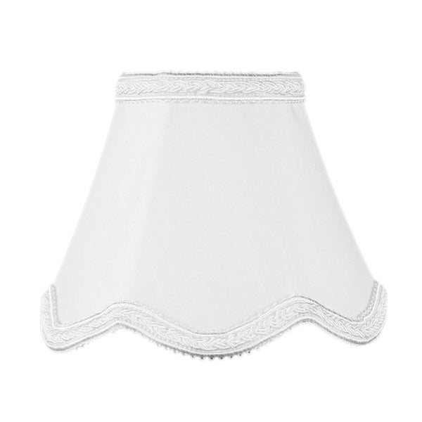 5"W x 4"H Set of 6 Down White Scallop Stretch Clip-on Candelabra Lampshade, photo 2 of 8