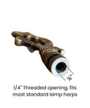 Neo-Classical Church Key Lamp Finial Antique Brass, 3.1"h