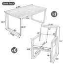 7 Pieces Patio Dining Set Outdoor Dining Table and Chairs