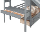 Bunk Bed With Storage Staircase, Slide, Desk, Drawers, And Shelves by HouseOfZazla