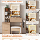 Modern Vanity Desk With 3 LED Lighting Modes, 4 Drawers by HouseOfZazla