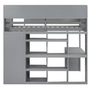 Loft Bed With Built In Desk, Storage Shelves, And Wardrobe by HouseOfZazla