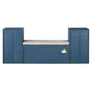 Entryway Storage Bench With Cushion, Drawers & Open Shelves by HouseOfZazla