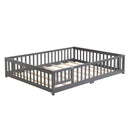 Solid Wood Floor Bed With Door And Fence For Children by Unique Piece Furniture