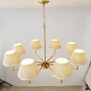 8-Light Rope and Fabric Shade Gold Chandelier by HouseOfZazla