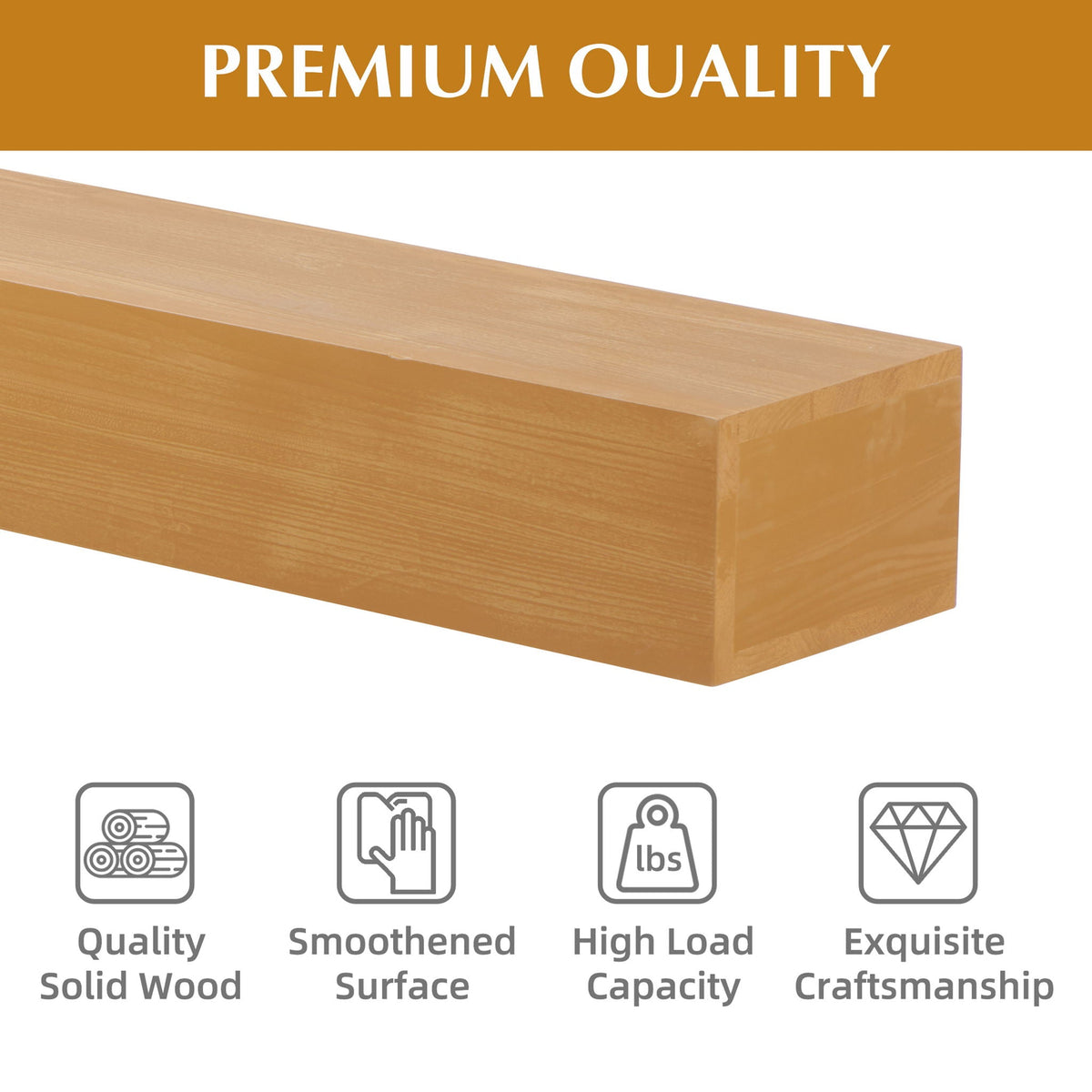Fireplace Mantel Floating Shelf For Home Decor, photo 20 of 40