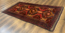 Afghan Rug 3x7, Maroon and Navy Blue, Balouch Carpet, Tribal Rug, New