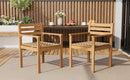 Set of 2 Outdoor Acacia Wood Dining Chairs with Woven Seats