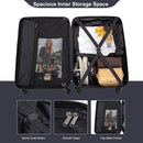 3 Piece Luggage Sets ABS Lightweight Suitcase with Two Hooks, Spinner Wheels, TSA Lock, (20/24/28) Black