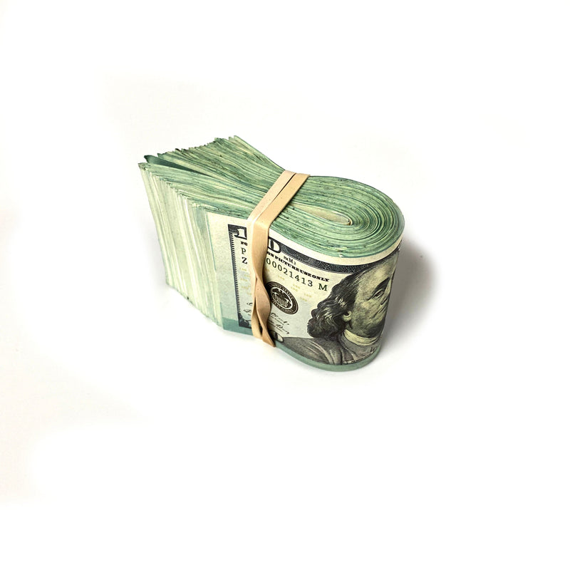 Money Prop - New Style $100 Crisp New $10,000 Blank Filler Fat Fold