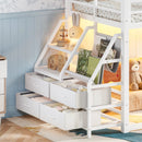 Twin Over Twin Bunk Bed with Storage Shelves and Drawers by HouseOfZazla