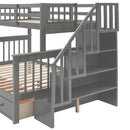 Stairway Bunk Bed With Storage And Guard Rail For Bedroom by Unique Piece Furniture
