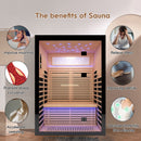 Luxury Double Far Infrared Sauna Room With Epoxy Heating Plates And Starry Sky Lighting - Black / Natural by HouseOfZazla