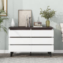 6-Drawer Double Dresser with Wide Drawers,White Dresser for Bedroom, Wood Storage Chest of Drawers for Living Room Hallway Entryway, 47.2" W x 15.74" D x 30 .7"H