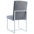 Upholstered Dining Chair Set With Base (Set of 2) - Gray by HouseOfZazla