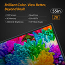 55 in 2K FHD Smart LED TV 3840 2160 3 HD IN & HD OUT Ports 2 USB Ports